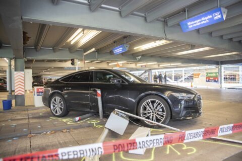 Man drives into pedestrians inside German airport garage