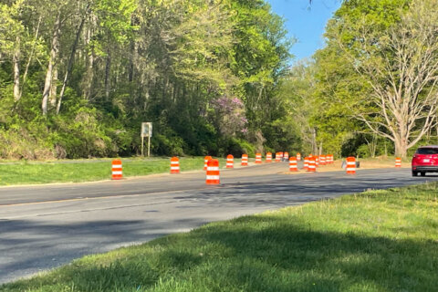 Rain delays road work on George Washington Parkway that was expected to delay commutes