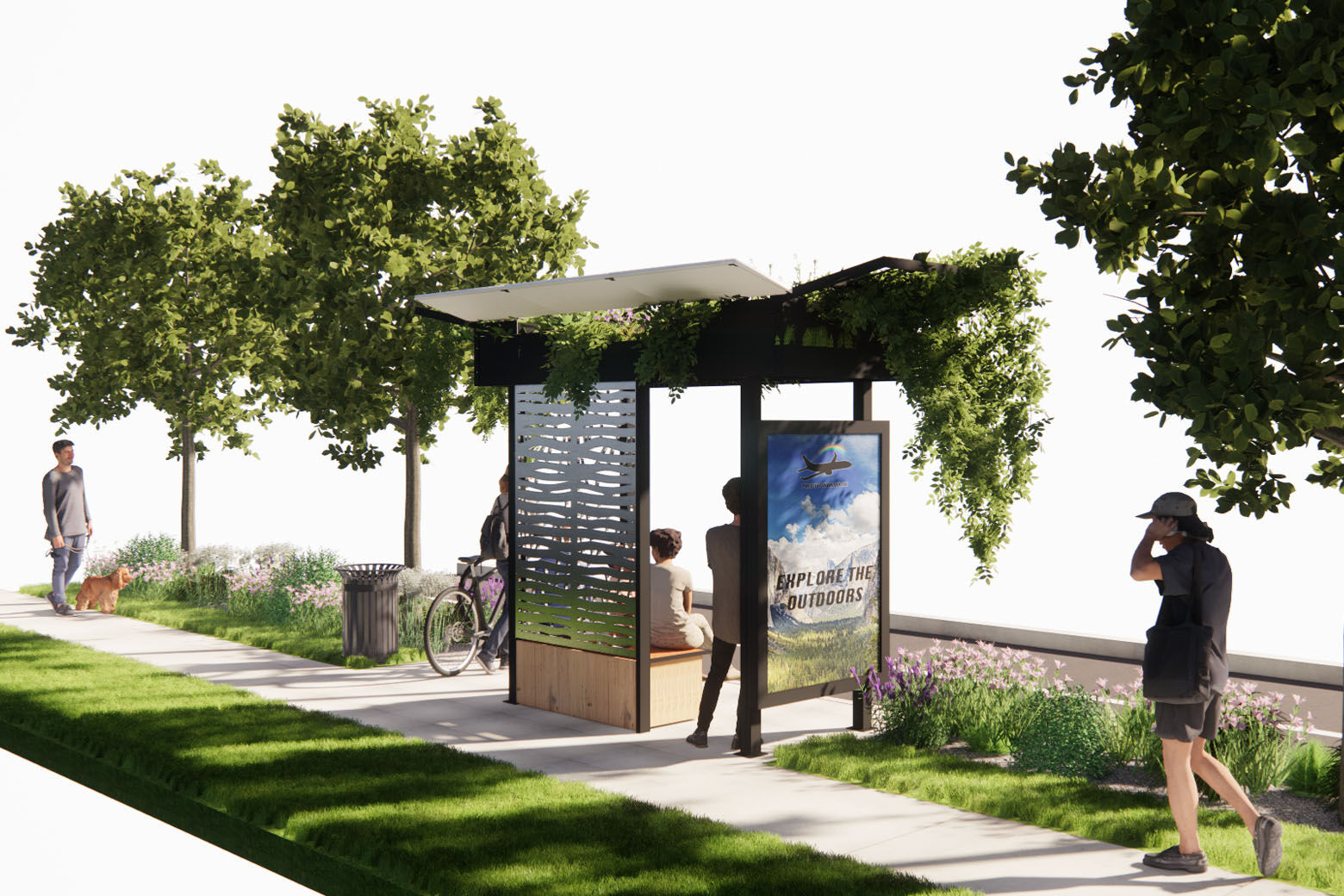 A company started by a University of Maryland professor is aiming to make bus shelters more green. (Courtesy Dave Tilley)