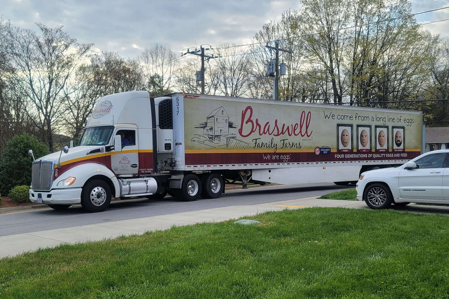 The White House Easter eggs being transported in the Braswell Family Farm truck (Courtesy Andrew McMillan/Braswell Family Farms)