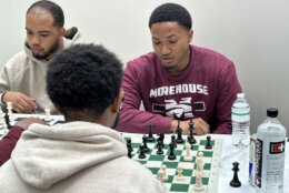 Students playing chess at the Inaugural HBCU Chess Tournament (WTOP/Melissa Howell)