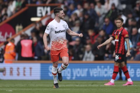 Arsenal signs Declan Rice from West Ham for a deal worth a reported $138 million