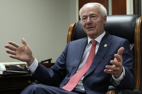 Hutchinson's launch highlights Arkansas city of Bentonville