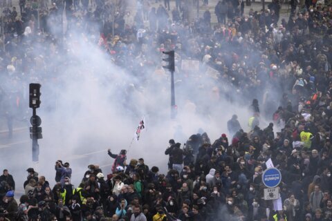 Emotions high at French protests over Macron's pension plan