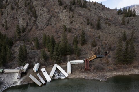 About 25 train cars derail in Montana, no injuries reported