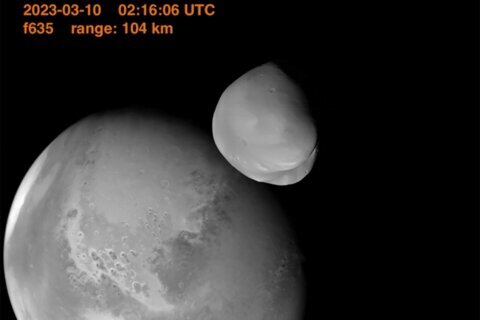 UAE spacecraft takes close-up photos of Mars’ little moon