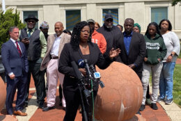 Prince George's County State's Attorney Aisha Braveboy talks about Antonio Williams' conviction at a press conference (WTOP/John Domen)