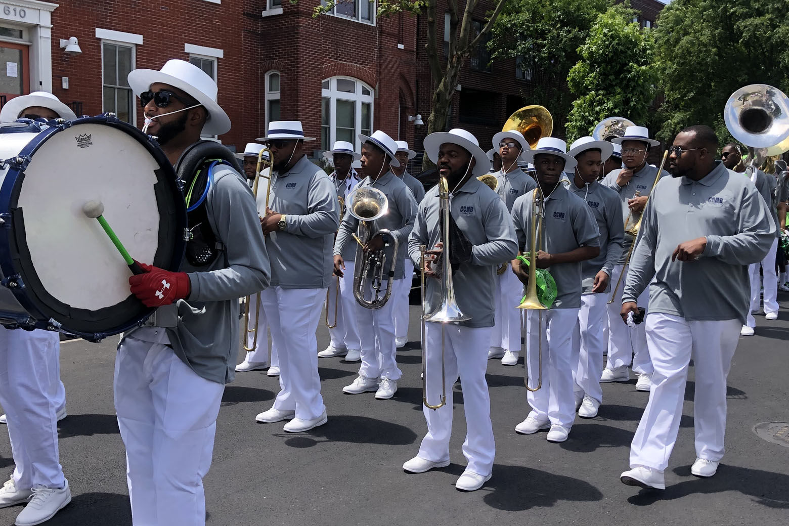 Marching bands participate in the United House of Prayer for All People parade (WTOP/Dick Uliano)