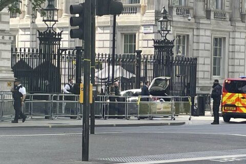 Man arrested after car collides with gates of Downing Street; police don't suspect terror attack