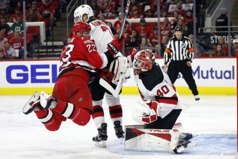 Jesper Fast scores on OT power play, Hurricanes eliminate Devils in Game 5