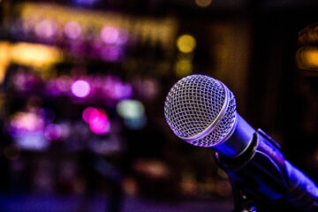 Night Bar Music Comedy Show Microphone in a Bar