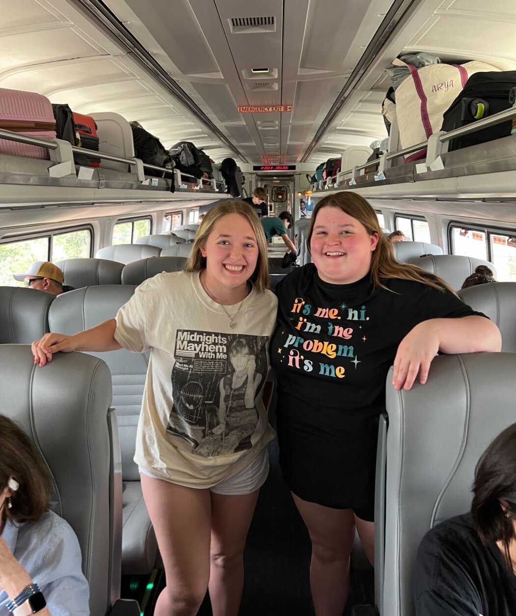 <p>Twins Kortney and Kassidy Thompson, rode an Amtrak train from their home in King George, Virginia, to Philadelphia&#8217;s 30th Street Station. It&#8217;s the first time the 21-year-olds have been to a concert since the COVID-19 pandemic and its also their first time traveling since the pandemic.</p>
<p>&#8220;It&#8217;s historical in nature,&#8221; Kassidy said of Swift&#8217;s sold out tour.</p>
<p>The journey required the family to wake up at 4 a.m. to board Amtrak&#8217;s Northeast Regional line but that didn&#8217;t stop them from wearing Swift&#8217;s merch.</p>
<p>Kortney bought two outfits for the show and some of their accessories include disco ball earrings and heart shaped glasses (a look Swift adorned during her &#8220;Red&#8221; era).</p>
<p>&#8220;I&#8217;m kind of worried about my shoes,&#8221; Courtney said. &#8220;I got like sparkly like cowboy boots, underwear, but I haven&#8217;t worn them yet.&#8221;</p>
<p>Another accessory is a painted 13 of the twins&#8217; hands; Swift&#8217;s fans often put her lucky-number 13 on their hands for shows — a good-luck charm the singer has used since she was a teenager.</p>
<p>The sisters grew up listening to Swift&#8217;s music.</p>
<p>&#8220;I remember watching the music videos or like CMT when I was like eight years old,&#8221; Kortney said.</p>
