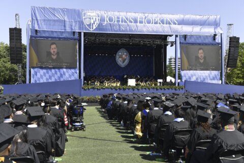 Ukrainian President Volodymyr Zelenskyy delivers surprise commencement speech to Johns Hopkins