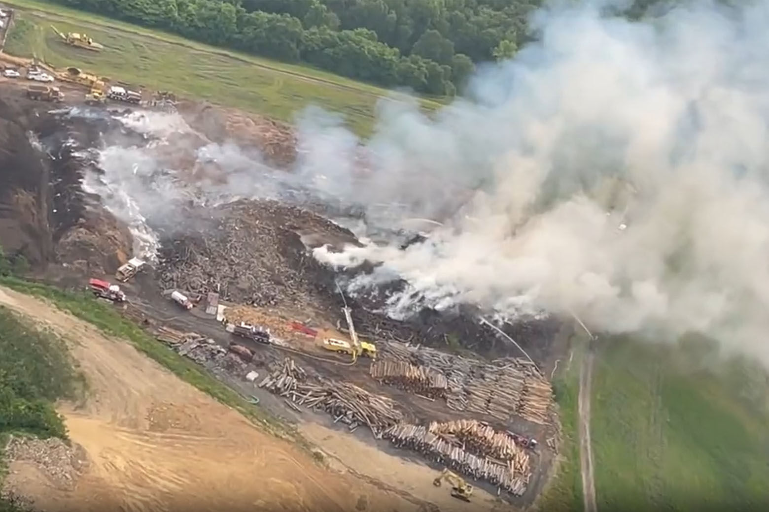 According to the Fairfax County Fire and Rescue Department, the fire broke out in the landfill around 11 p.m. on June 5. (Courtesy Fairfax County Fire and Rescue)