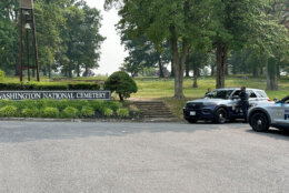 Police said the shooting happened about 1:20 p.m. on  June 6, 2023, at Washington National Cemetery. (WTOP/Matt Koufax)