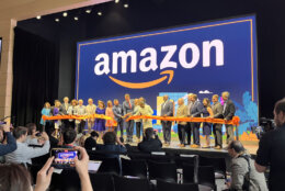 Amazon unveiled the first phase of its HQ2 project in Arlington, Virginia, on June 15, 2023. (WTOP/Shayna Estulin)