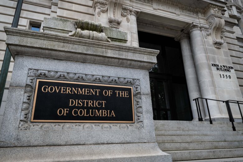 FILE: The John A. Wilson building is seen on Northwest Washington, D.C.'s Pennsylvania Avenue. dc council government john wilson bowser mayor office (WTOP/Alejandro Alvarez)