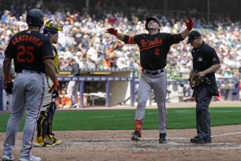 Henderson homers as Orioles rally to defeat Brewers 6-3 and avoid sweep