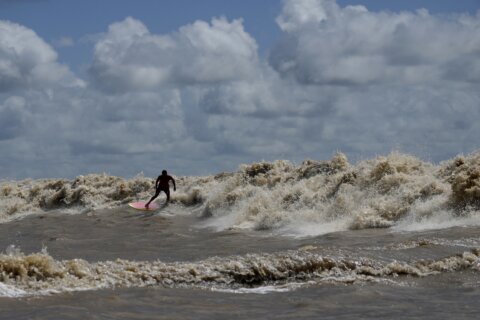 Surfers at Amazon’s mouth ride some of world’s longest-lasting waves