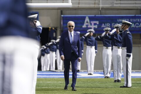 Biden thanks Air Force Academy graduates for choosing ‘service over self’; he stumbles after speech