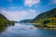 Shenandoah River swells over banks at Harpers Ferry, no damage expected