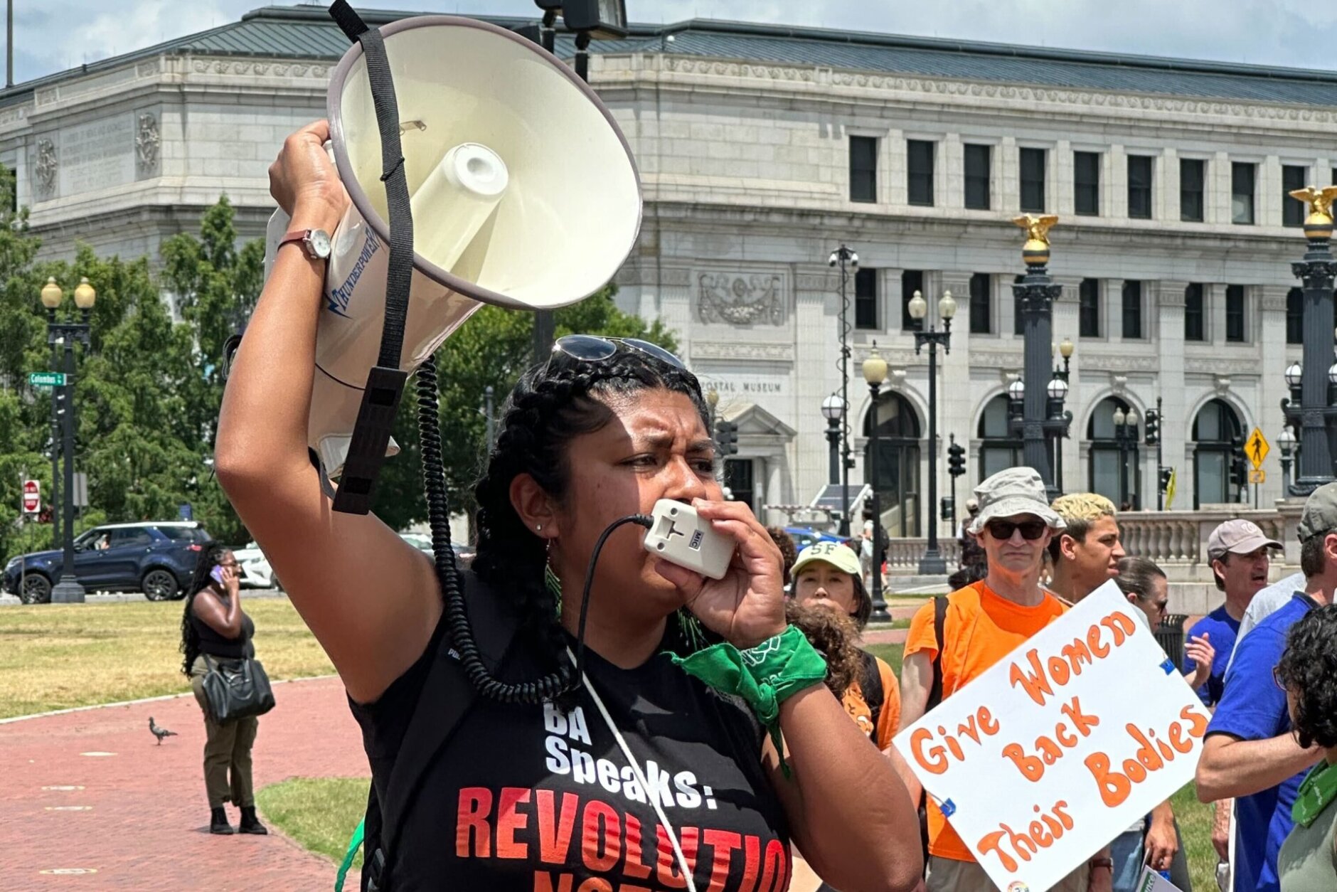 <p>“We won’t go back!” cried abortion rights supporters of all ages, races and genders in attendance at Saturday&#8217;s event.</p>
<p>For many abortion rights advocates who flocked to D.C. Saturday, the fight for reproductive healthcare access is one that they say affects everyone.</p>
