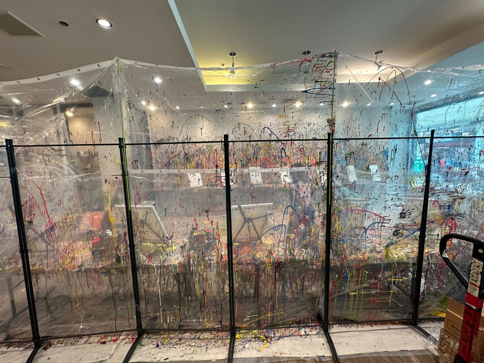 The Manassas Splatter Paint Room is part of the AC Fun Factory in Manassas Mall. (WTOP/Matt Kaufax)