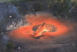 A gas line exploded Tuesday near a highway in rural western Virginia, but no injuries were reported. (Courtesy 7News)