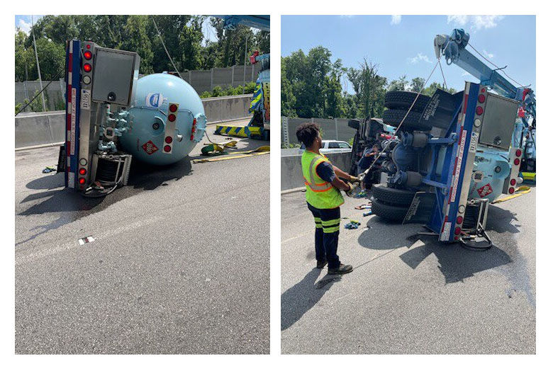 The crash happened about 1:15 p.m. in the southbound lanes of I-395 near Exit 5 in the Shirlington area. (Courtesy VDOT)