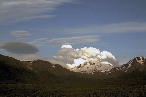 Alaska volcano’s weeklong eruption eases after spewing another massive ash cloud