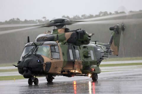 4 air crew members are missing after an Australian army helicopter ditched off the Queensland coast