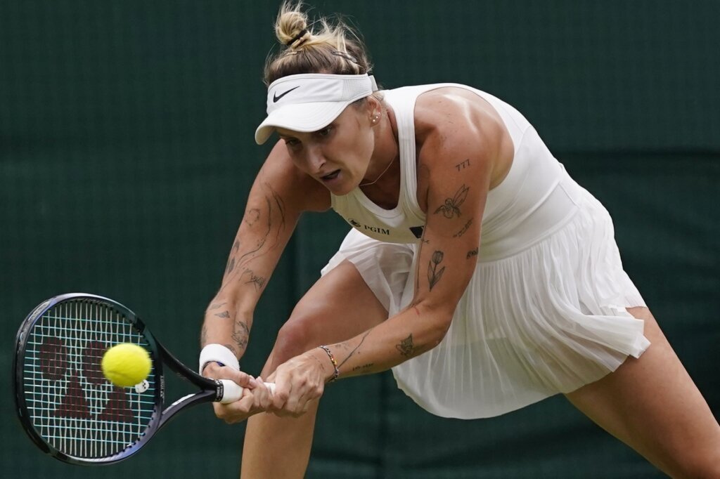 Vondrousova wins final five games to reach Wimbledon semifinals by beating Pegula