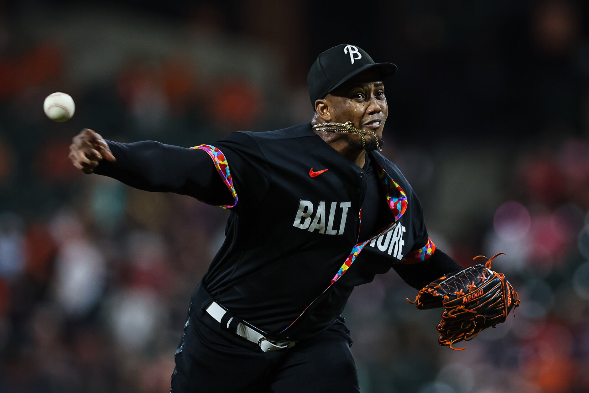 Luis Arraez of the Miami Marlins throws to first base for an out News  Photo - Getty Images