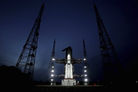 Crowds cheer as India launches a lander and rover to explore the moon’s south pole