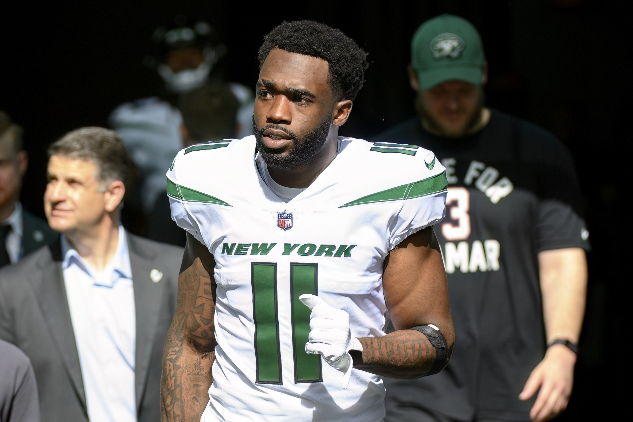 Jets send wide receiver Denzel Mims to the Lions in a trade that