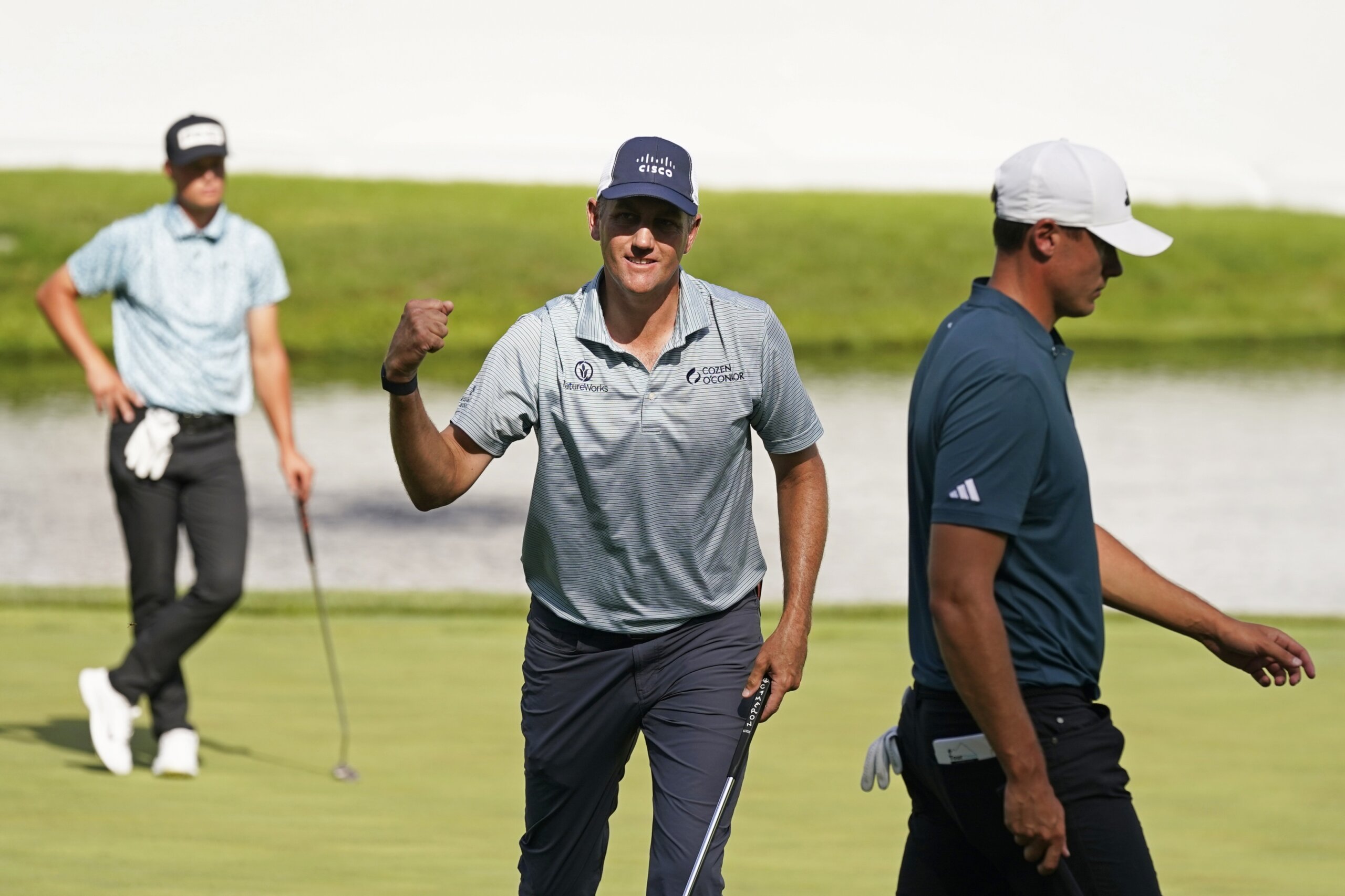 Brendon Todd scrambles for closing par to take the lead in the John