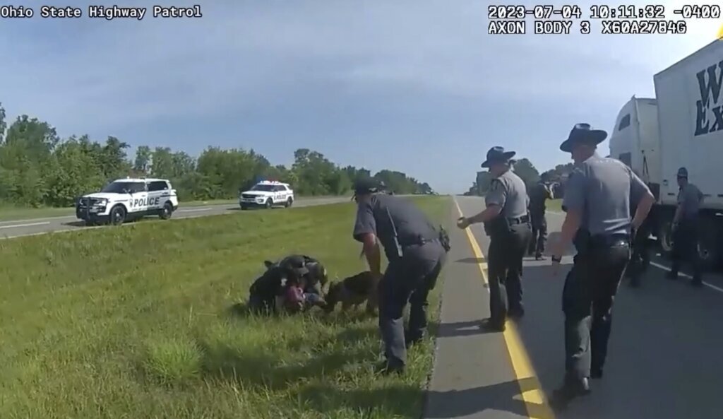 Ohio officer fired after letting his police dog attack a surrendering truck driver