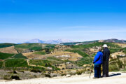 A retired couple looking at the view in Andalusia, southern Spain