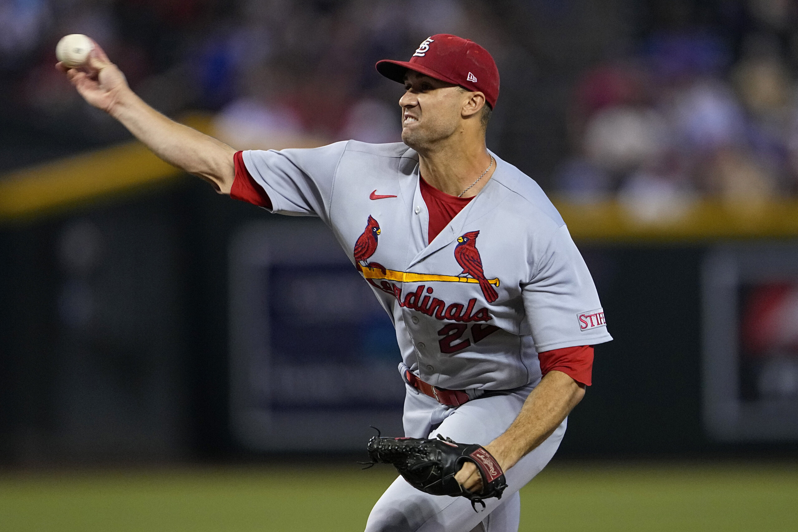 Jack Flaherty of the St. Louis Cardinals looks on prior to a game
