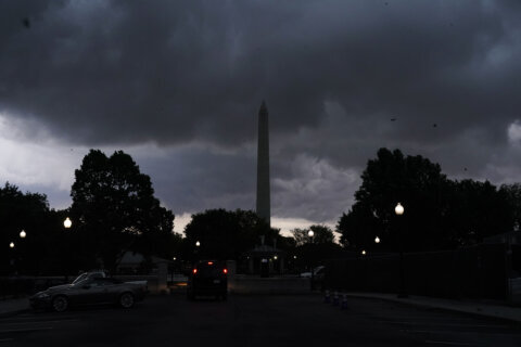 Storms cross the DC area, leaving behind wet roads and heavy winds