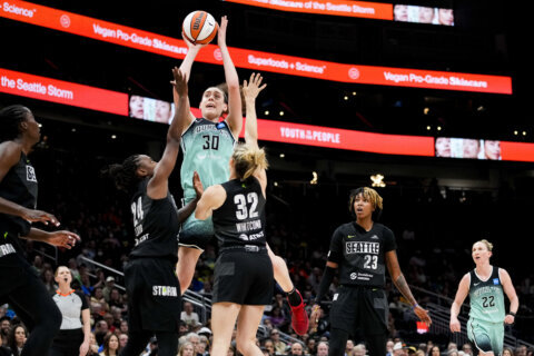 Liberty beat the Aces 82-63 in the WNBA Commissioner’s Cup behind Jonquel Jones’ MVP performance