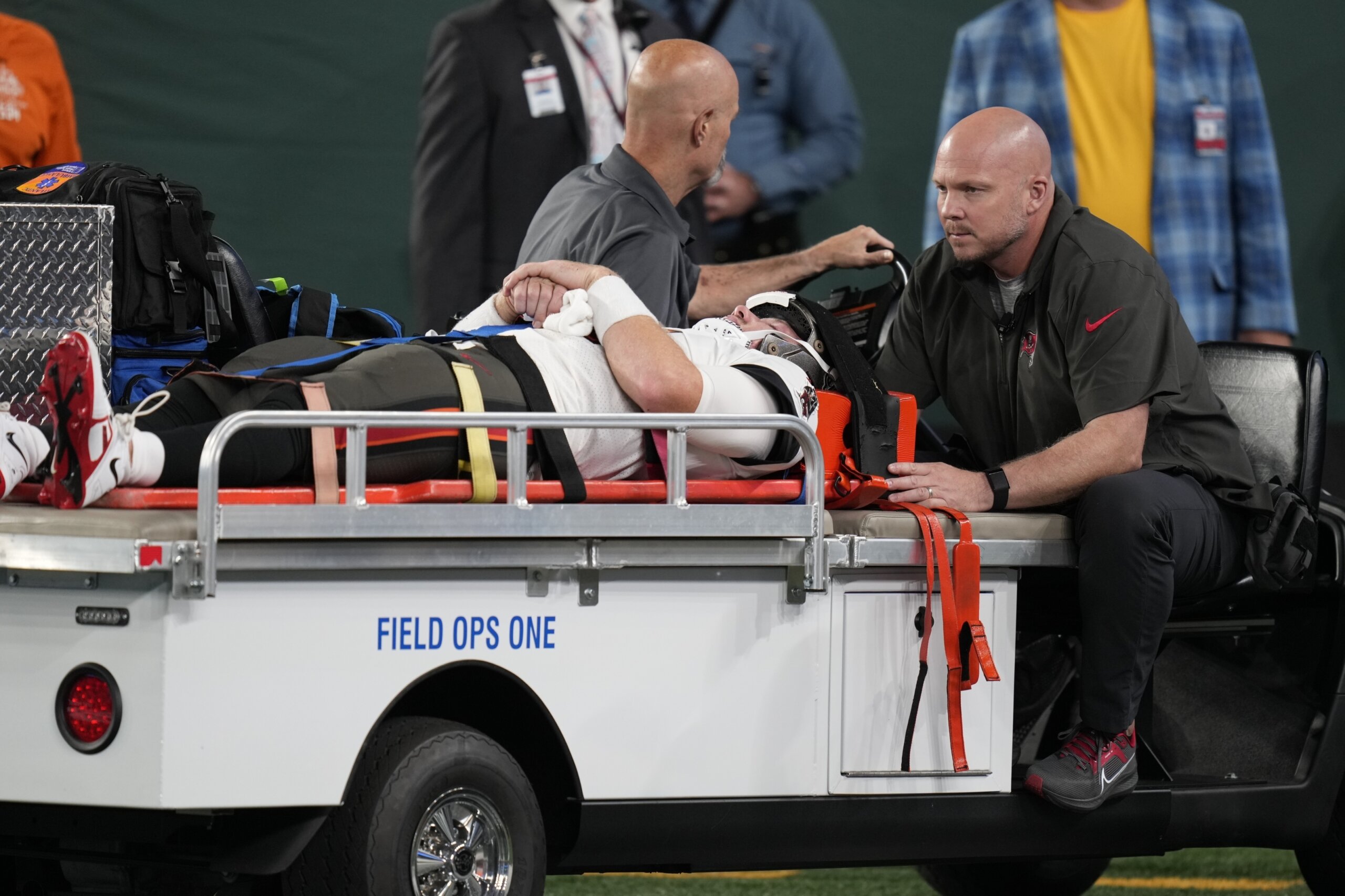 Buccaneers QB John Wolford taken to a hospital with a neck injury