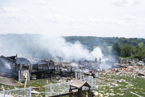 5 people, including a child, are dead after an explosion destroys 3 homes and damages 12 others