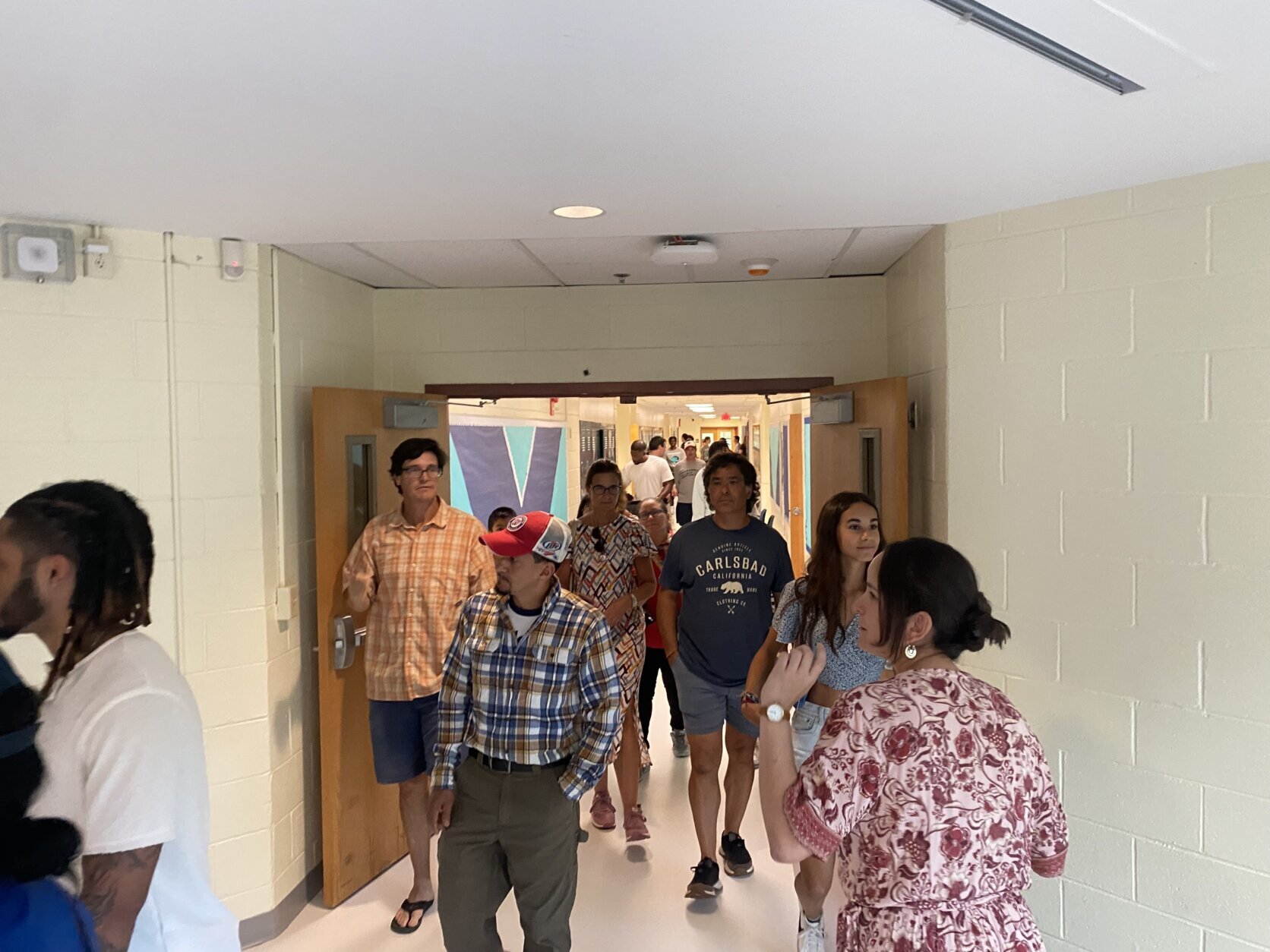 MacArthur High School — D.C.'s newest high school and the first to be built since 1972 — opened its doors to student and parents for a sneak peek ahead of the first day of classes. (WTOP/Luke Lukert) 