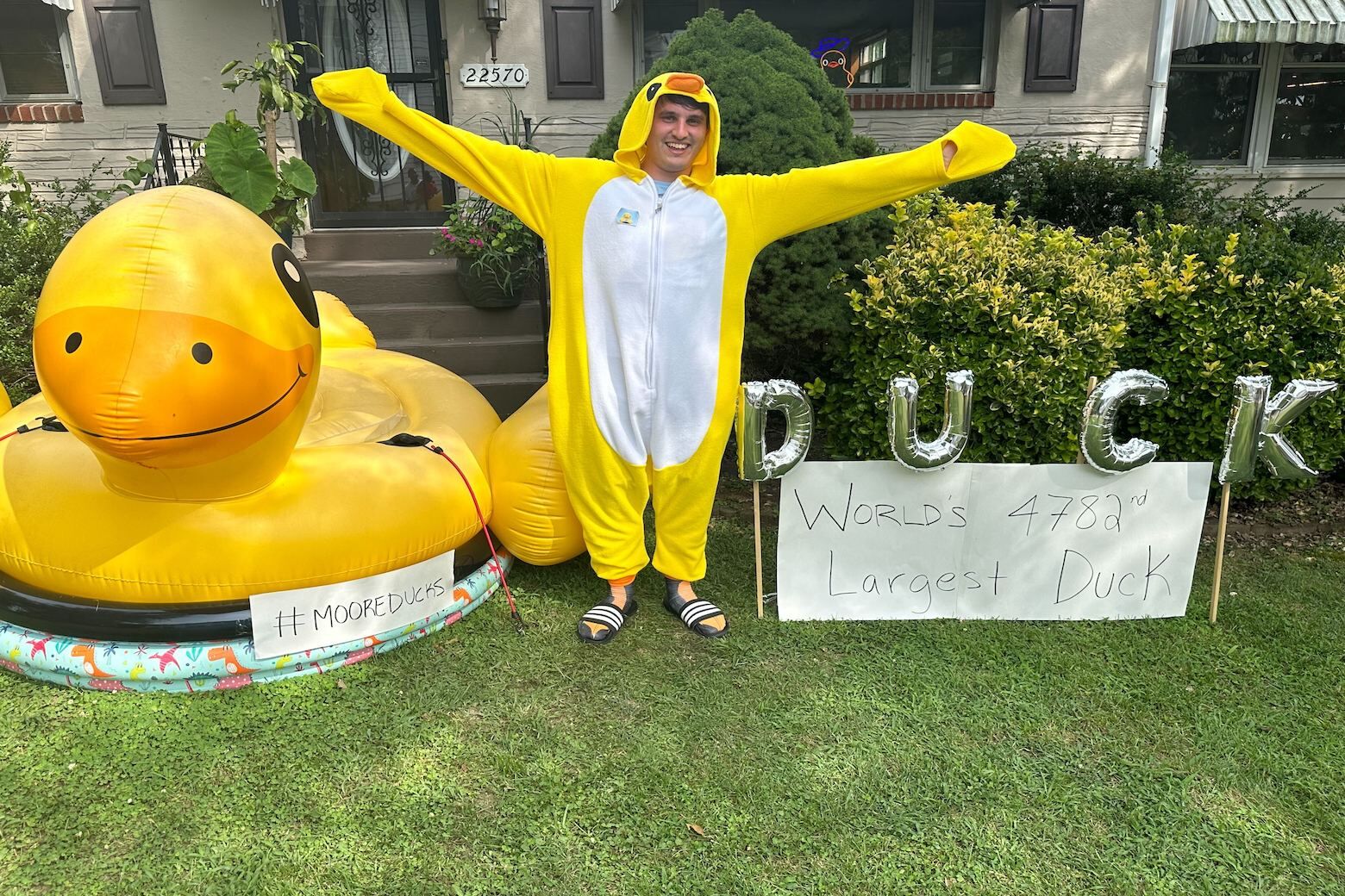 <div>
<p>&#8220;Make duck fest a thing!&#8221; exclaimed Gabrielle&#8217;s husband Daniel, wearing a full duck onesie.</p>
</div>
<p>&#8220;You are never too old to see a rubber duck and smile,&#8221; Jim added.</p>
