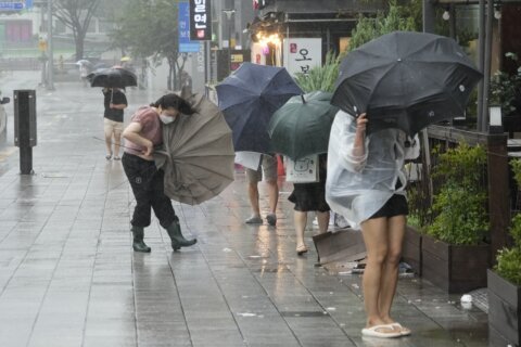Tropical Storm Khanun pounds South Korea's coastal regions before reaching Seoul in weakened state