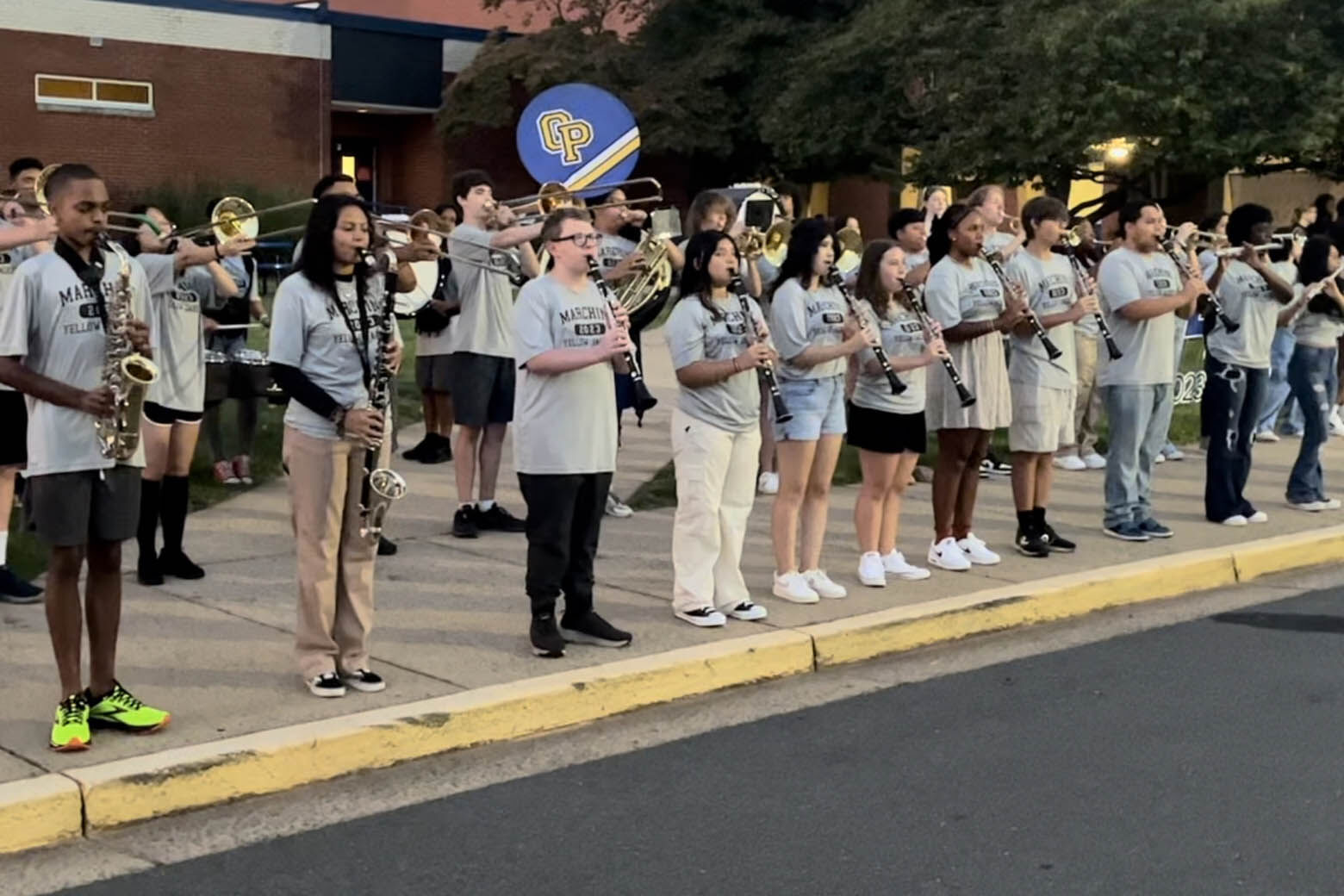 Students at Osbourn Park High School, the only high school in Manassas City, were up bright and early for a schoolwide pep rally at 6 a.m. (WTOP/Nick Iannelli)