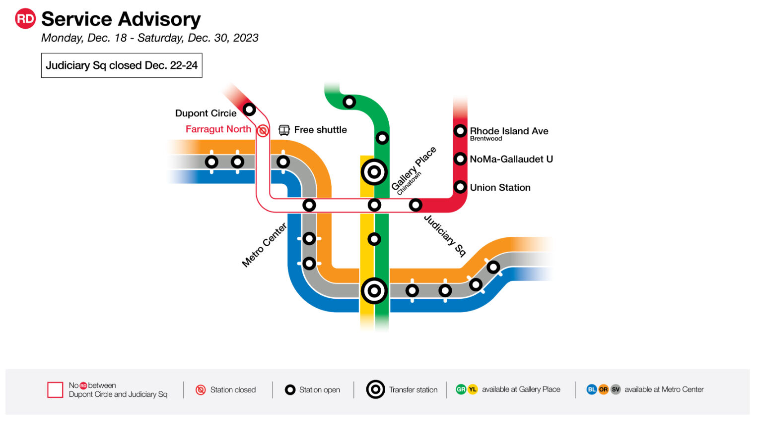 Metro shutting down part of Red Line in downtown DC for 2 weeks in ...