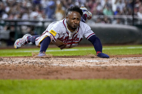 Albies’ 100th RBI, Acuña’s 140th run and Olson’s 53rd homer lift the Braves past the Nationals 10-3