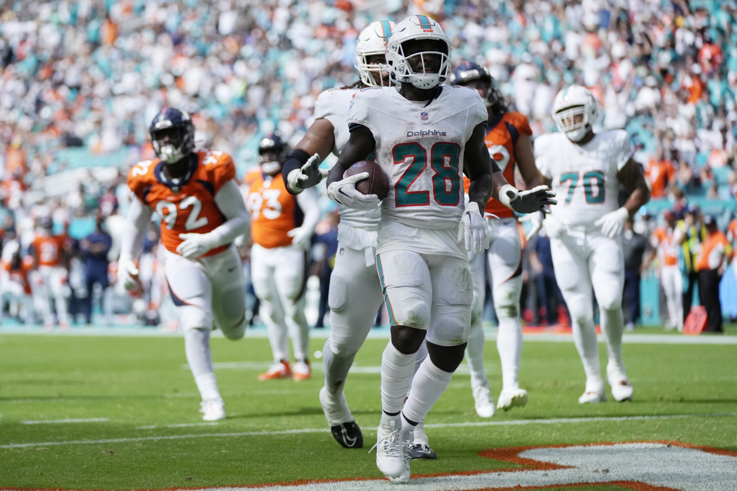 Dolphins set numerous records in their blowout win over Broncos but miss  out on a few more - WTOP News